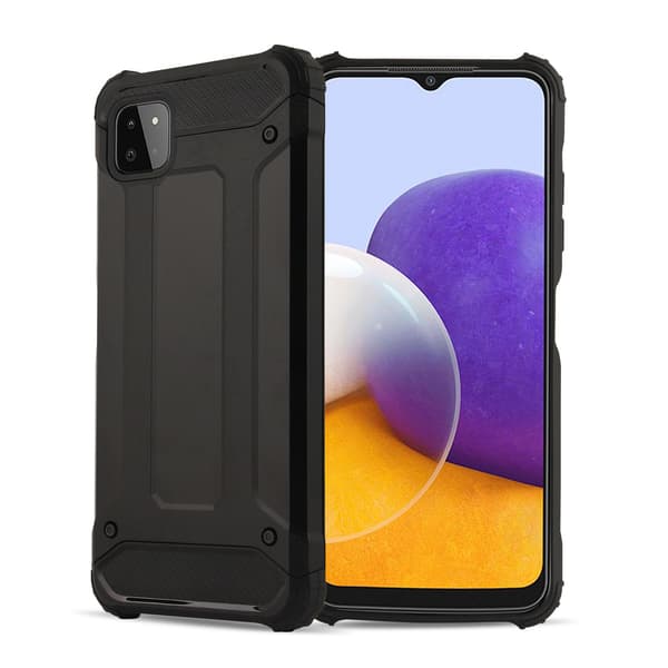 Hybrid Panser Cover til Samsung Galaxy A22 5G - Sort