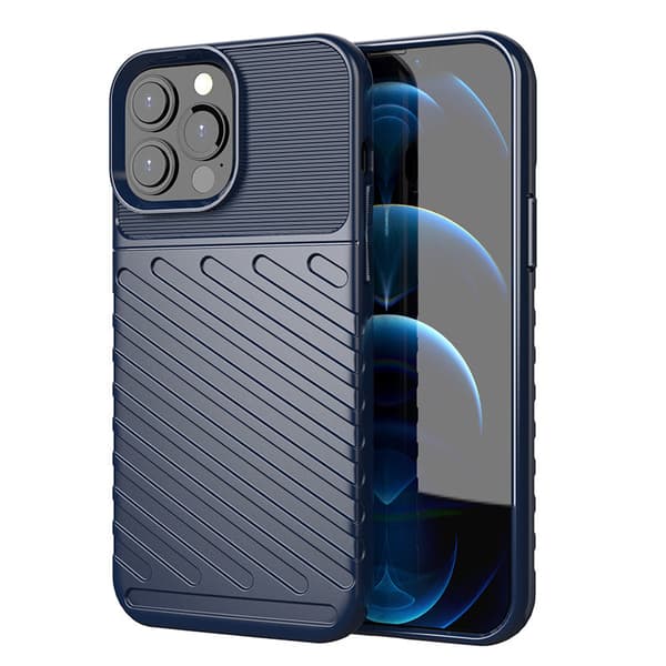 Thunder Case fleksibelt pansret cover til iPhone 13 Pro Max, blå