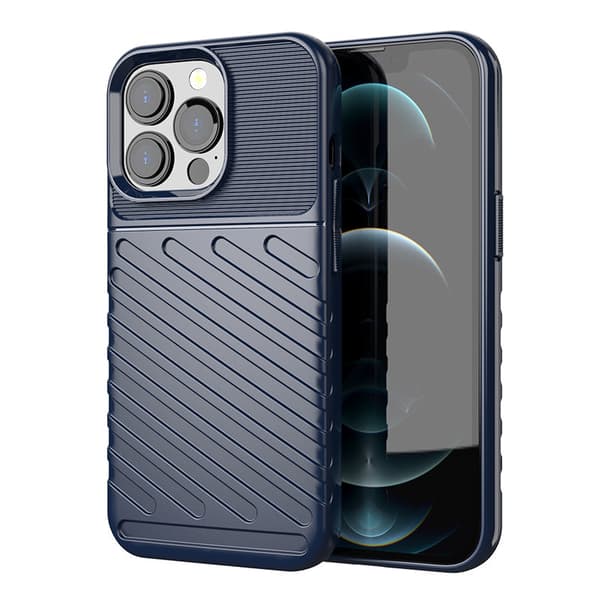 Blixtskyddslåda flexibel pansarfodral för iPhone 13 Pro blå