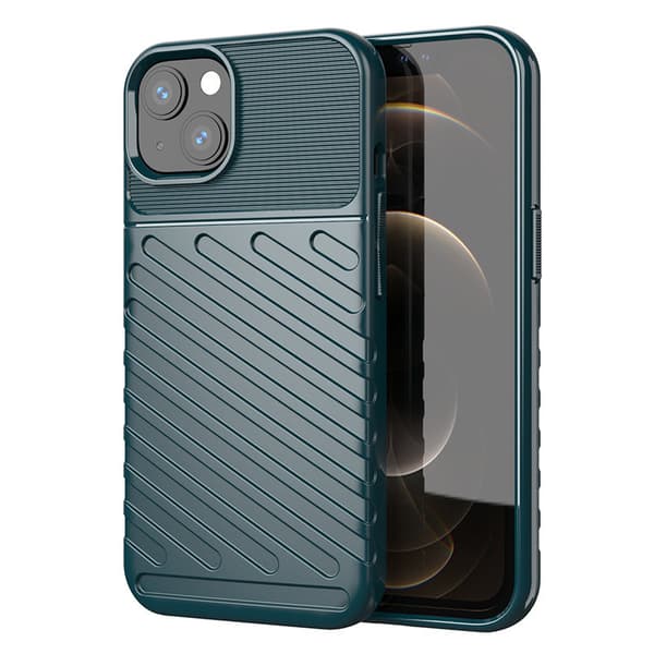 Thunder Case fleksibelt pansret cover til iPhone 13 mini i grøn