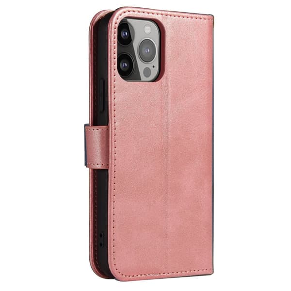 Elegant Magnetisk Cover med Klap og Standfunktion til iPhone 13 Pro i Lyserød