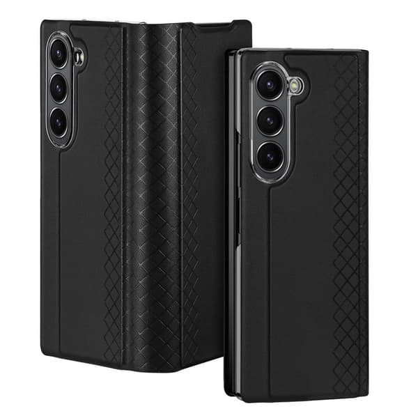 Dux Ducis Brill Nahkakotelo Samsung Galaxy Z Fold 6:lle, Läpällinen ja Korttitaskullinen - Musta