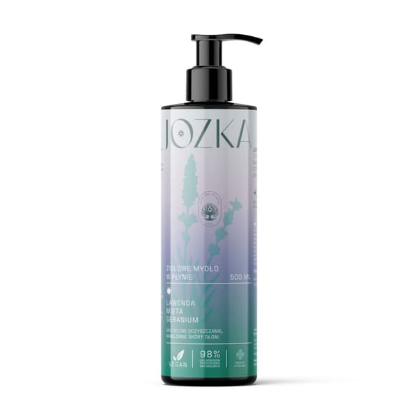 Jozka Urte Flydende Sæbe Lavendel Mynte Geranium, 500ml