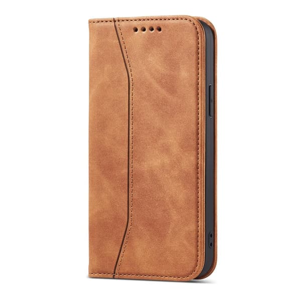 Elegant Magnet Tegnebogsetui til iPhone 13 Pro - Brun Kortlomme & Stativfunktion