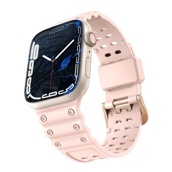 Trippelbeskyttende rem til Apple Watch SE, 9, 8, 7, 6, 5, 4, 3, 2, 1 (41, 40, 38 mm) pink armbåndsurrem