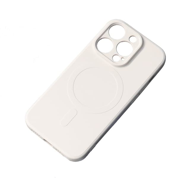 Magnetisk Silikone Cover til iPhone 14 Plus med Magsafe - Beige