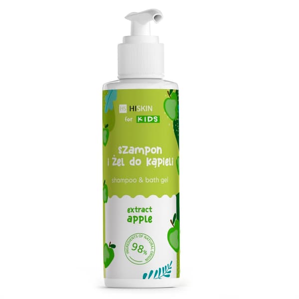 HiSkin Børne Shampoo og Badegel Æble, 280ml