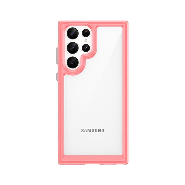 Elegant Rød Galaxy S22 Ultra Hardt Etui med Blød Gelramme