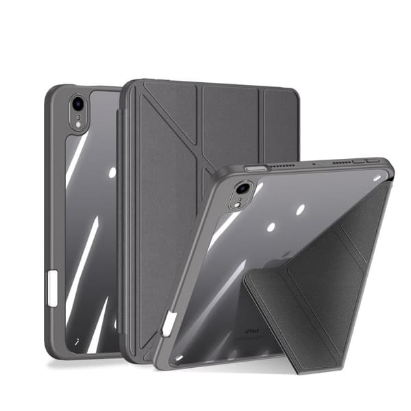 Dux Ducis Magi Fodral för iPad mini 2021 Smart Cover med Stativ och Förvaringsfack för Apple Pencil, Grå