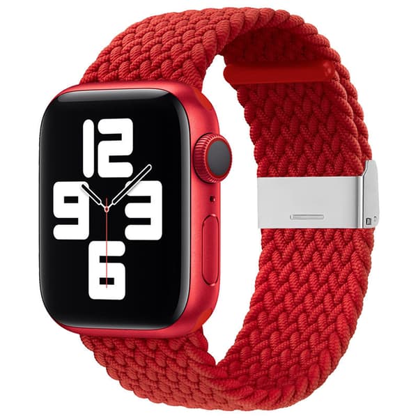 Vävt Armband för Watch Ultra / 9 / 8 / 7 / 6 / SE / 5 / 4 / 3 / 2 (49mm / 45mm / 44mm / 42mm) i Rött Tyg materiale