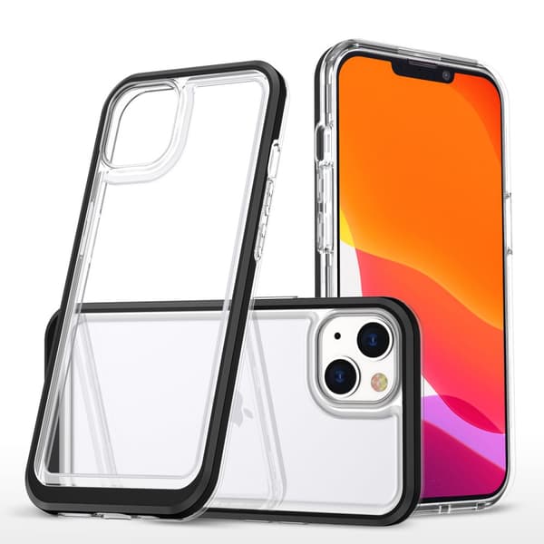 iPhone 13 mini Klar 3i1 Etui med Sort Ramme - Gel Cover