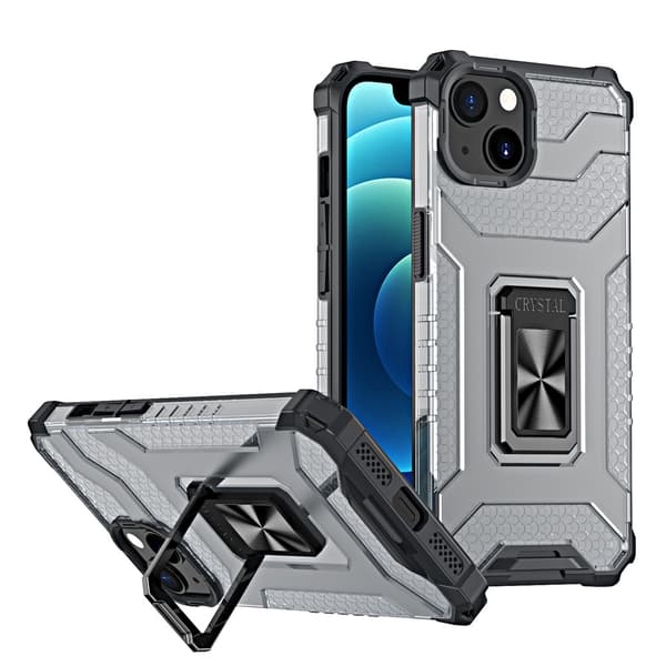 Krystal Covers Robust Hybrid Cover med Magnetisk Holder til iPhone 13 Sort
