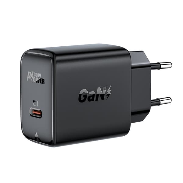 Acefast GaN USB-C Oplader 30W, PD, QC 3.0, AFC, FCP Sort (A21)
