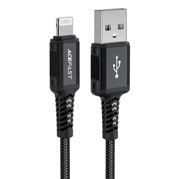 Acefast MFI Certifierad USB till Lightning Kabel 1,8m, 2,4A Svart (C4-02 A Black)