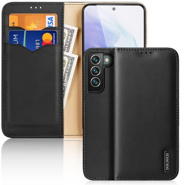 Dux Ducis Hivo Læder Flip Cover med Kortholder til Samsung Galaxy S22+ (S22 Plus) Sort