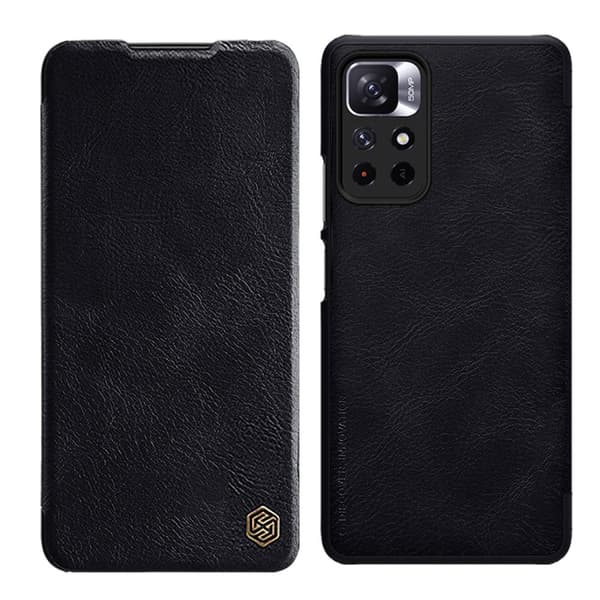 Nillkin Qin Fodral med Flik för Xiaomi Redmi Note 11T 5G / 11S 5G / 11 5G (Kina) / Poco M4 Pro 5G - Svart