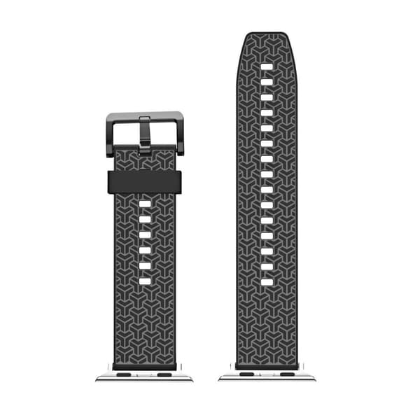 Kellon Ranneke Y yhteensopiva Apple Watch 7/6/5/4/3/2/SE (45/44/42mm) - Musta Teräsranneke