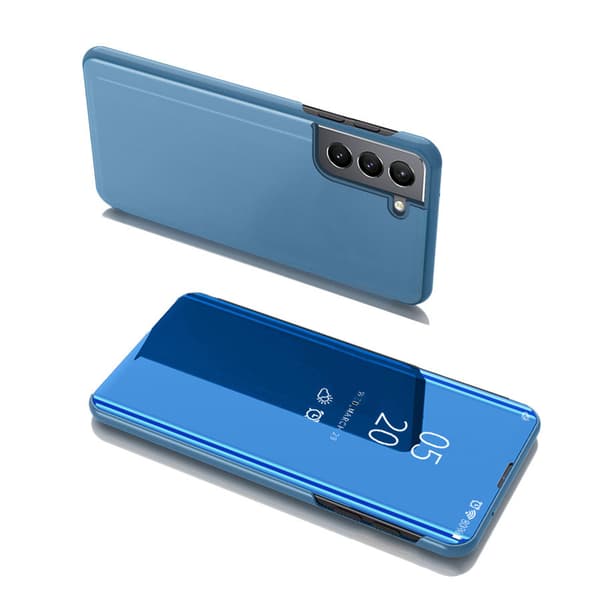 Samsung Galaxy S22+ Klar Visning Cover - Blå Flip Etui