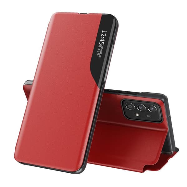 Elegant Eco Läderfodral med Flip & Ställfunktion för Samsung Galaxy A73 - Röd