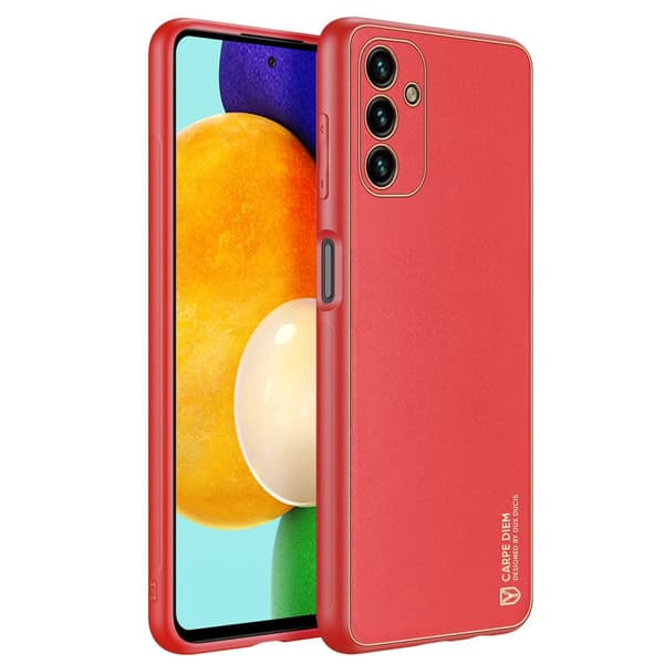 Dux Ducis Yolo tyylikäs keinonahkainen suojakotelo Samsung Galaxy A13 5G:lle, punainen