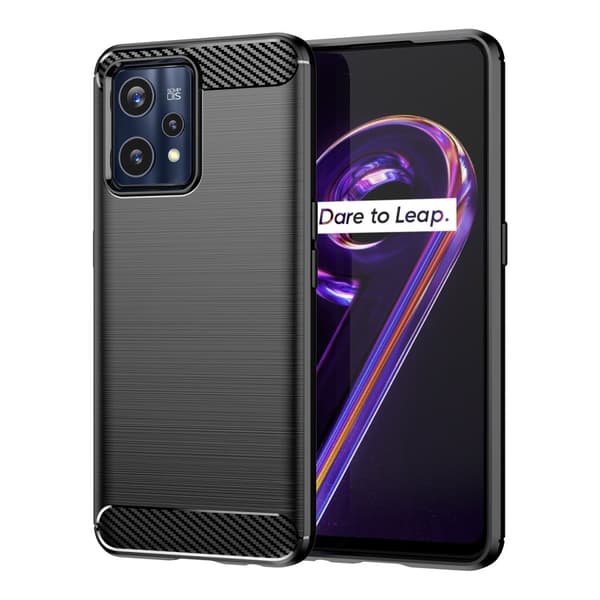Flexibelt Kolfiberfodral för Realme 9 Pro/9 Pro Plus – Svart