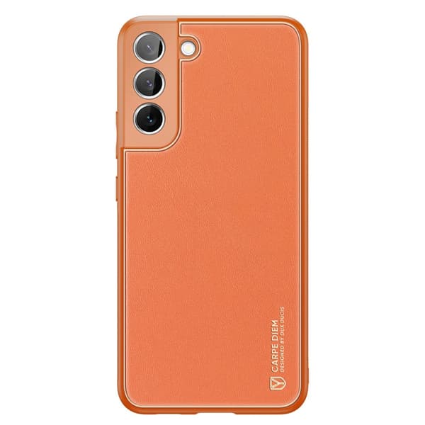 Dux Ducis Yolo tyylikäs keinonahkainen suojakotelo Samsung Galaxy S22+ oranssi