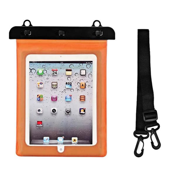 Vedenkestävä tabletin kotelo, PVC, oranssi