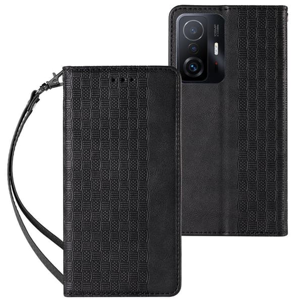 Xiaomi Redmi Note 11 Pro Magnetisk Strop Etui - Sort Portefølje + Mini Nøglesnor