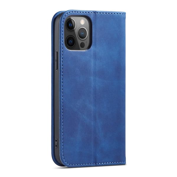 Magnetisk Luksusetui til iPhone 12 Pro Max - Blå Pungcover med Kortholder og Stativfunktion