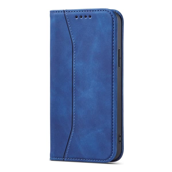 Magnetiskt Lyxfodral för iPhone 13 Pro: Blå Wallet Ställ Funktion & Kortplatser