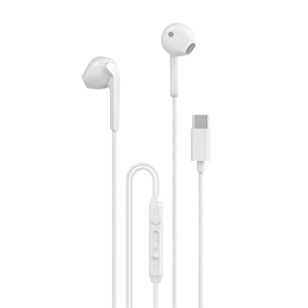Dudao X3C Langalliset USB-C Korvakuulokkeet, 1.2m Johto, Valkoinen
