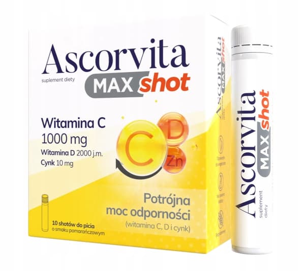 Ascorvita Max Styrkeshot, 10 x 25 ml