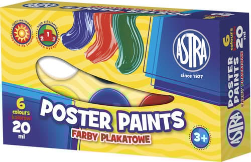 Astra Plakatfärger 6 Färger - 20 ml