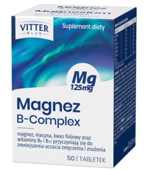 Magnezium B-Kompleks Vitter Blue, 50 tabletter