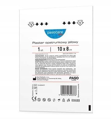 Pasocare Med Steriili Vedenpitävä Laastari 10 x 8 cm, 1 kpl