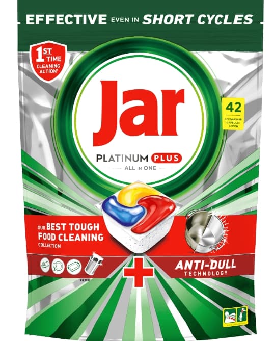 Jar Platinum Plus Allt i Ett Citron Diskmaskinskapslar, 42 st