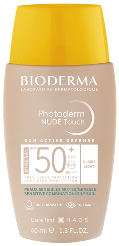 Bioderma Photoderm Nude Touch Mineral Foundation med naken effekt mörk nyans SPF 50+, 40 ml