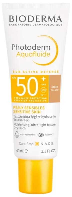 Bioderma Photoderm Aquafluide Kehoneste normaalille iholle, erittäin kevyt tumman sävyinen SPF 50+, 40 ml