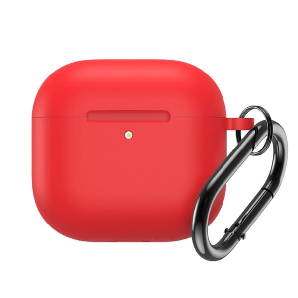 Silikonikotelo Airpods 4 - Punainen Karabiinihaalla