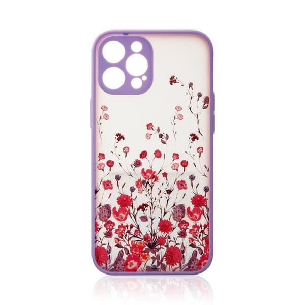 Blomsterdesigncover til iPhone 12 Pro Max - Lilla etui i elegant mønster