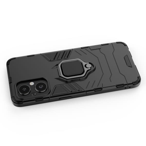 OnePlus Nord N20 5G Sort Hybridhylster med Ring Armor og Magnetisk Holder