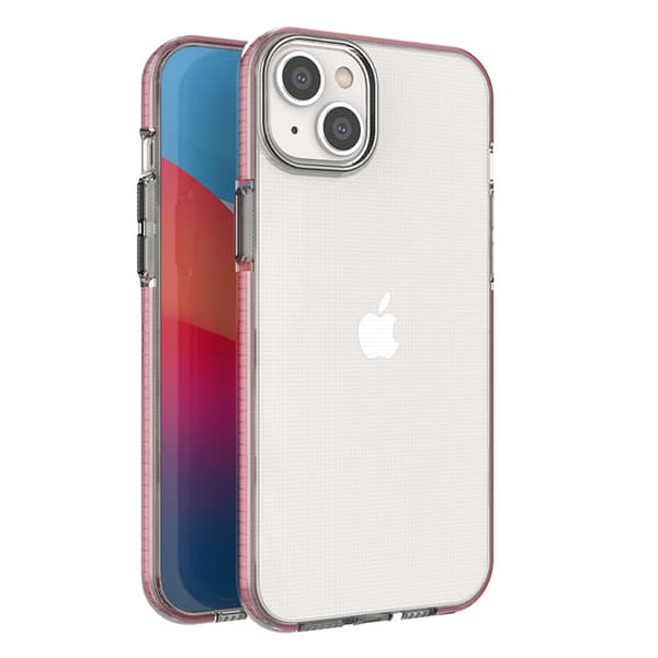 iPhone 14 Plus Silikone Cover med Lys Rosa Ramme / Forårs Etui