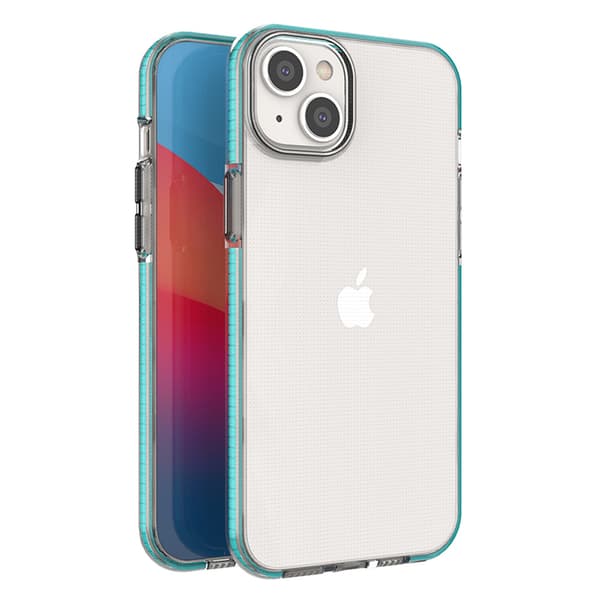 iPhone 14 Plus Silikone Etui med Ramme - Forårskollektion Lys Blå
