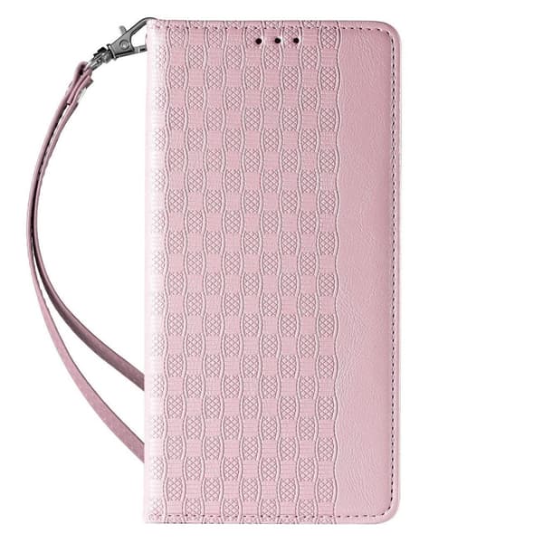 iPhone 14 Pro Magnetisk Læder Etui med Kortholder og Strop - Pink