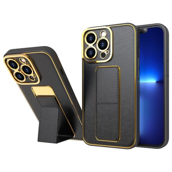 iPhone 12 Pro Musta Jalustallinen Kickstand-suojakuori