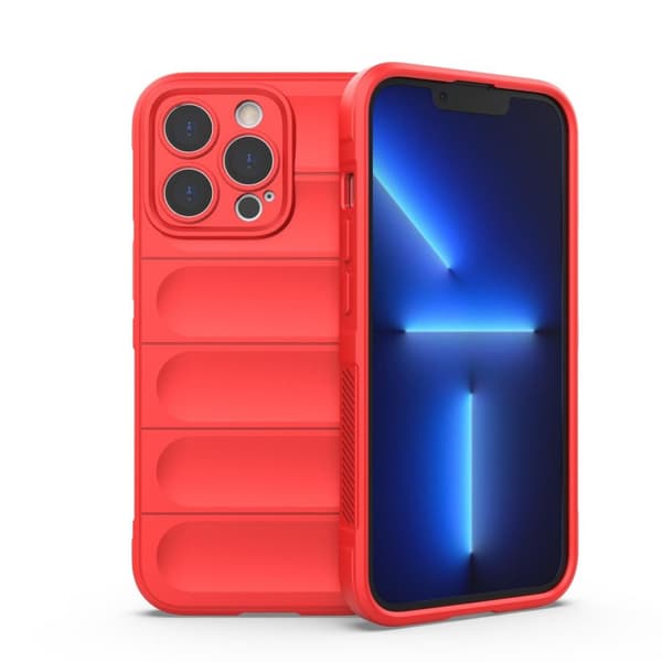 Elastisk Panser Etui til iPhone 13 Pro Max - Rødt Beskyttende Cover