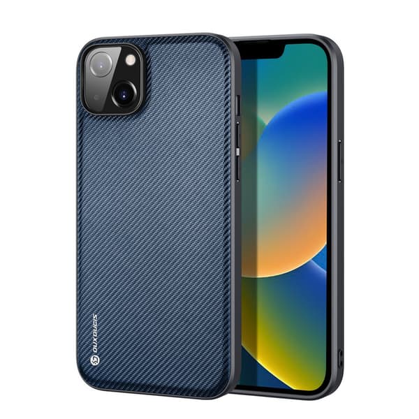 Dux Ducis Fino etui iPhone 14 Plus - Blå nylonbetrukket cover