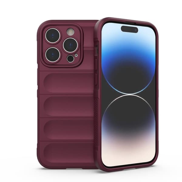 Elastisk Panser Cover til iPhone 14 Pro - Bærbar Beskyttelse i Bourgogne