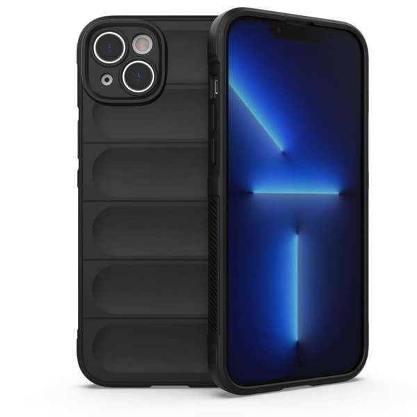 Elastisk Sort Panser Etui til iPhone 14 Plus - Magisk Skjold Cover