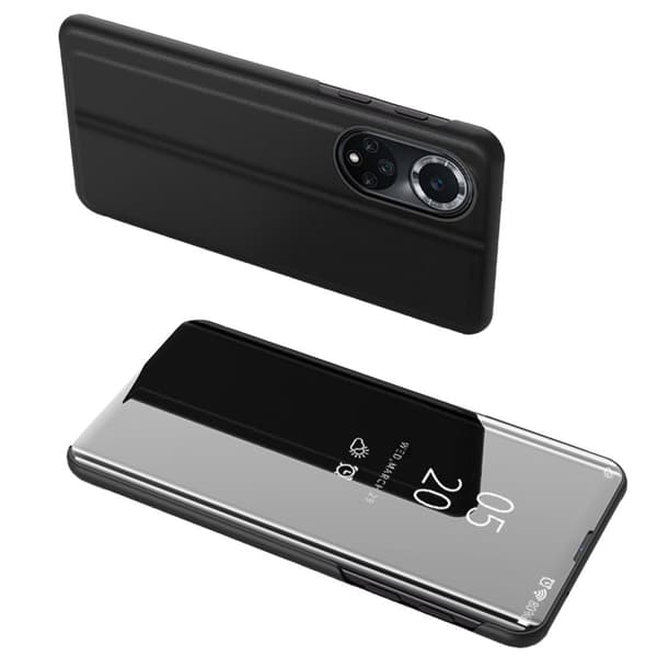 Huawei Nova 9 Flip Cover - Klar Visning Case i Sort
